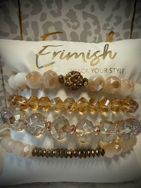 New ERIMISH Bracelets 4 Pc- Caramel - Custom Regular, Kids or Extended Size